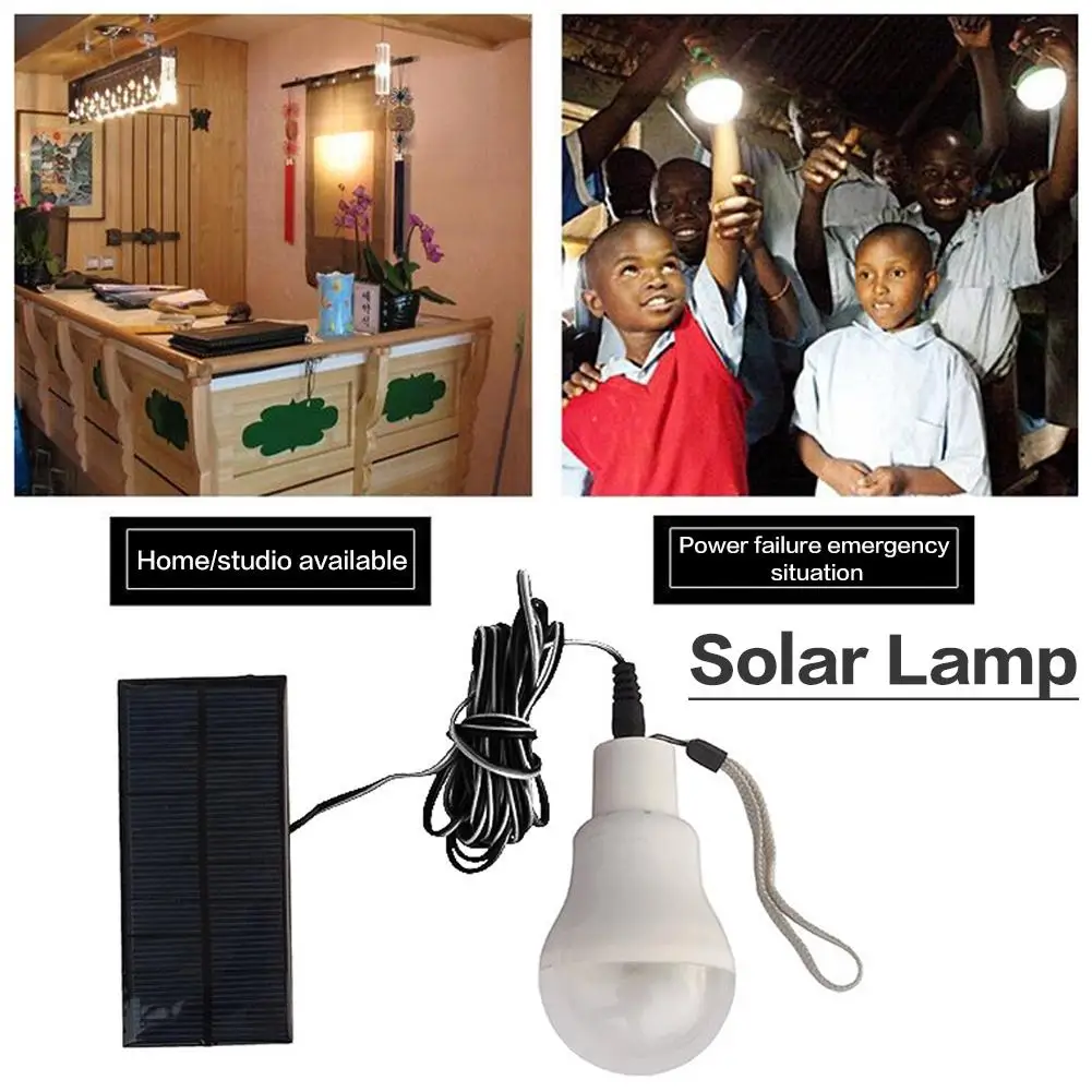 

Outdoor Tools Item Solar Powered Led Light Bulb Portable Led Solar Lamp Spotlight with Solar Panel Camping Tent Fishing Lightin