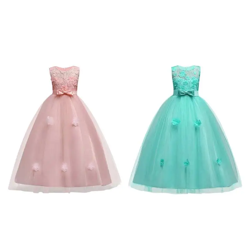 

Kids Girl Dress Sleeveless Flower Evening TuTu Princess Children Party Wear