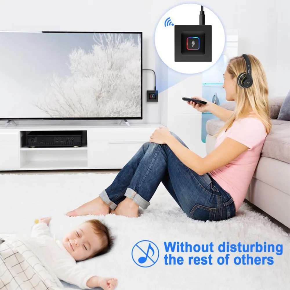 SOONHUA Wireless Bluetooth 4 2 Transmitter Receiver HD Audio Adapter for TV Headphone Car Bluetooth Receiver