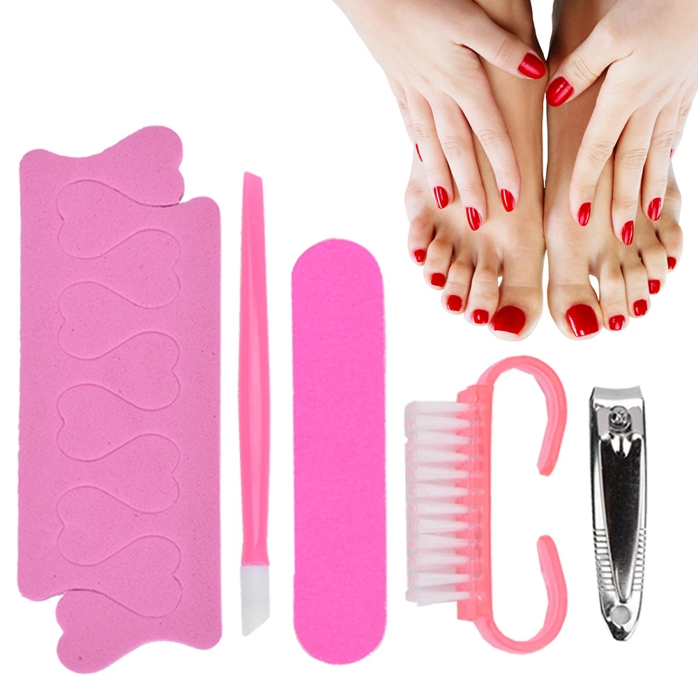 5 шт комплект Маникюр Педикюр Nail Clipper кисти кутикулы толкателя Палец инструмент