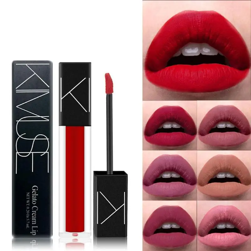

KIMUSE Lip Gloss Sexy Lipstick Long Lasting Moisturizing Waterproof Liquid Lipstick Non-stick Cup Lip Gloss New Arrival