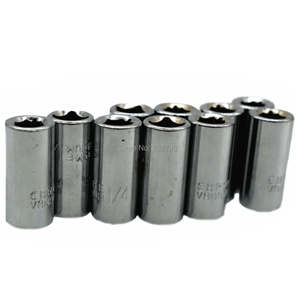 10pcs Square Drive 1/4" to 1/4" Hex Bit Adapter Socket Bits Holder