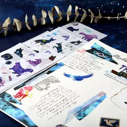 6 шт. Kawaii Cat клей наклейки милые наклейки "Единорог" канцелярские наклейки для детей DIY украшения дневник принадлежности для скрапбукинга