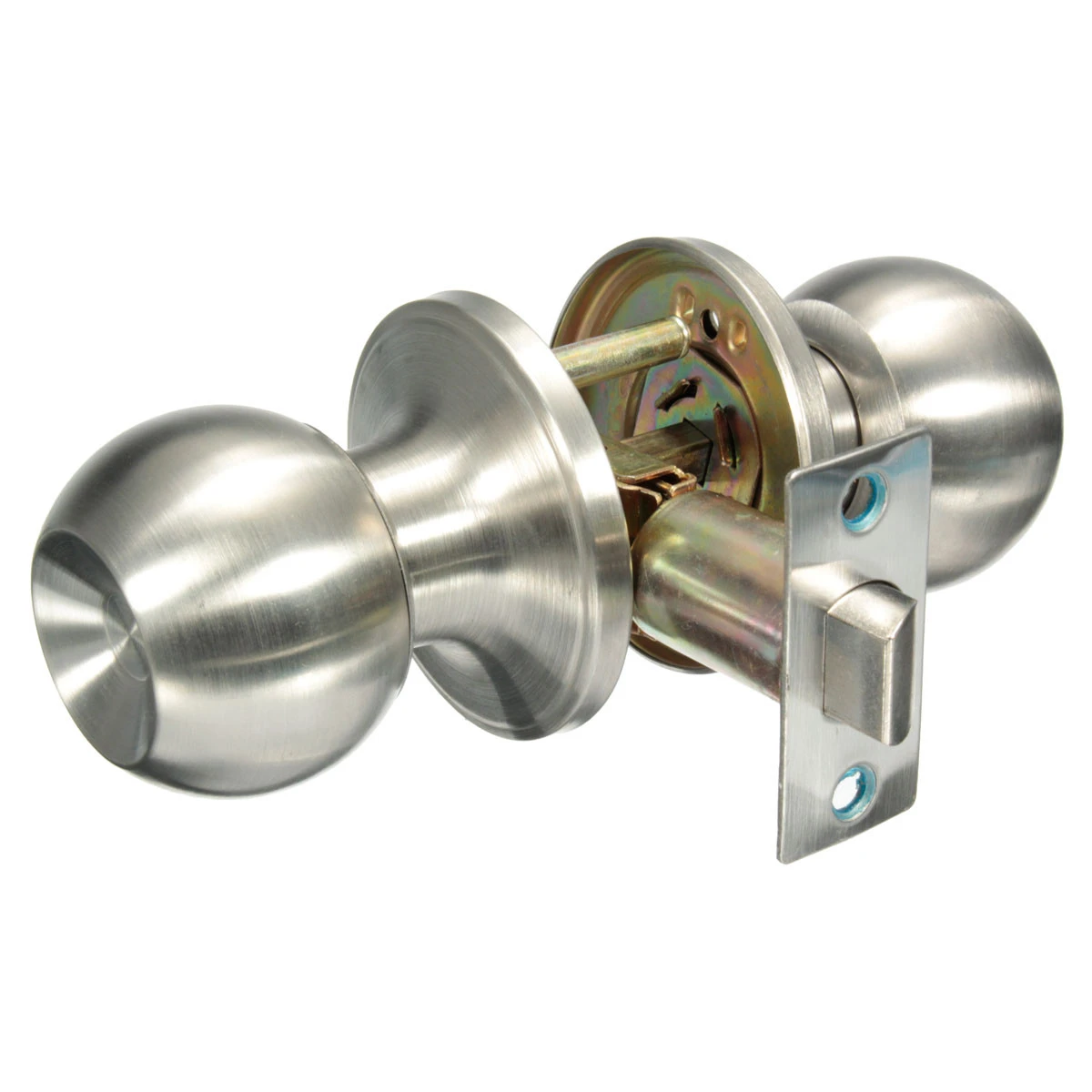Stainless Steel Door Lever Handle Knob Entry Entrance Lock Latch W/ Key Bathroom