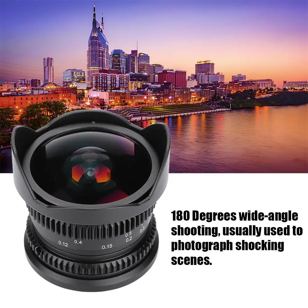 

8mm F2.8 mount lens APS-C 8mm F2.8 Wide-angle Fixed Focus MF Fish Eye Lens for M4/3 Mirrorless Camera