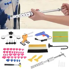 Безболезненные Инструменты для ремонта вмятин удаление автомобиля комплект Светодиодный отражатель доска вмятин Съемник клеевой пистолет насос Клин ручной инструмент