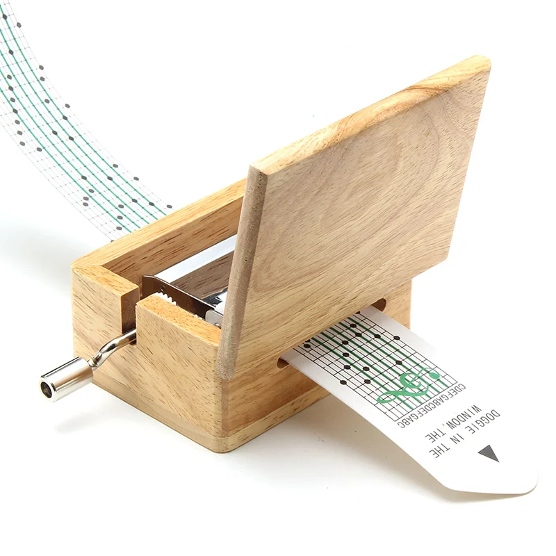 15 тон DIY ручной коленчатый музыкальная шкатулка деревянная коробка с дырокол и 10 шт. бумажные ленты музыкальные движения коробка бумажная полоса