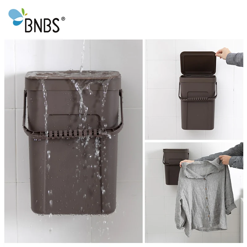 BNBS شنقا الملابس القذرة سلة البلاستيك سلة الغسيل كبيرة سلة الغسيل الحمام تخزين للماء دلو BNBS شنقا الملابس القذرة سلة البلاستيك سلة الغسيل كبيرة سلة الغسيل الحمام تخزين للماء دلو