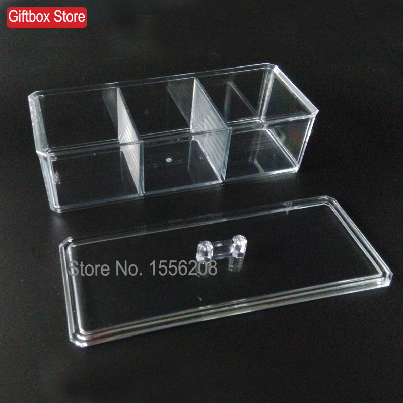 

Cosmetic organizer box small items storage box clear debris storage with removable transparent lids