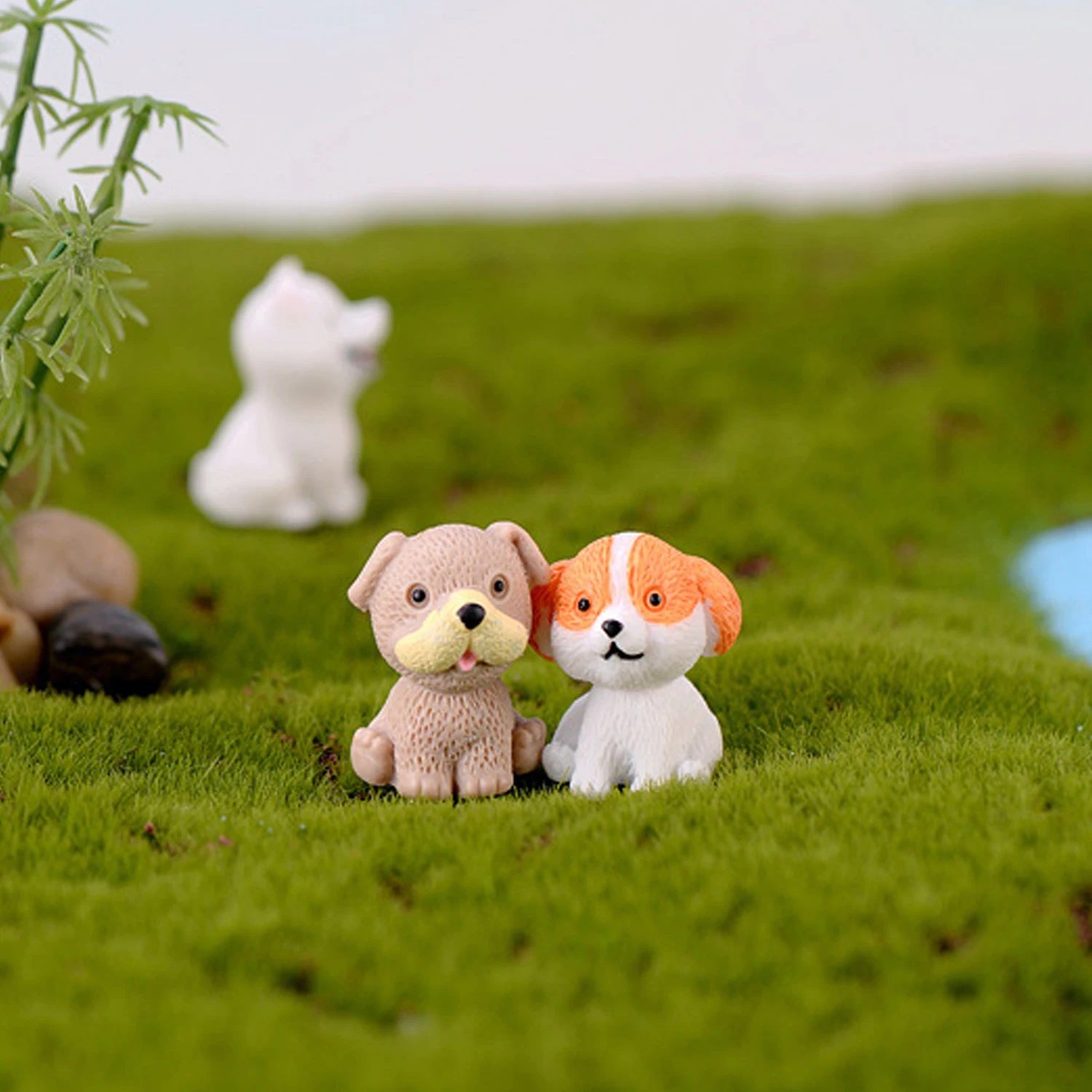 12 шт милый мультфильм смолы DIY микро пейзаж Мини собака животное модель миниатюрное украшение для сада в виде Феи игрушка с орнаментом