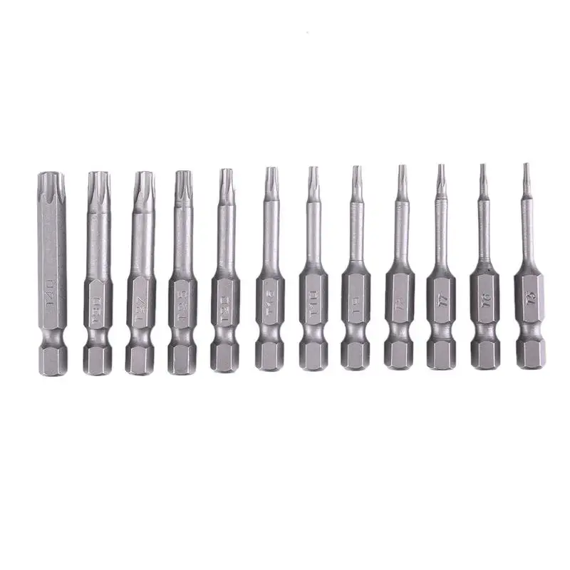 

12Pcs Security Bit Set Tamper Proof Screwdriver Drill Bit Screw Driver Bits Hex Torx Flat Head 1/4" Driver Bits Hand Tools