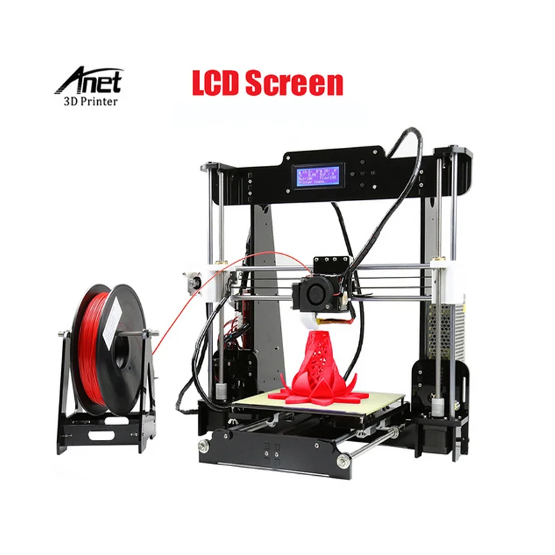 

Fast Speed Anet Normal and Auto Leveling A8 3d Printer LCD Screen Arcylic Heating Bed Support Free Filament Tool and SD Card