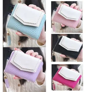 

Fashion Women Leather Envelope Clutch Wallet Short Card Holder Purse Bag Tassel Zipper Fashion New Hot Short Wallets