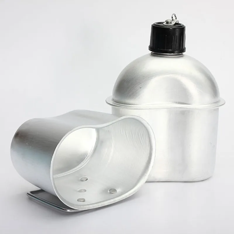 Copa de aluminio taza macetas al aire libre vajilla de cantina taza Picnic taza de agua taza de café té con tapa manija