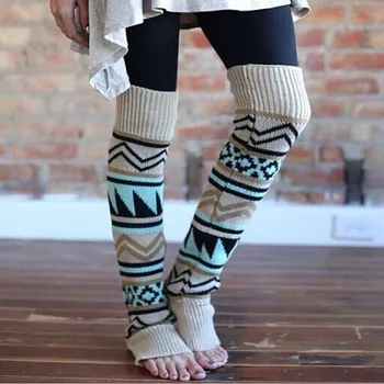 

Fashion Winter Warm Holiday Fun Leg Warmers Women Knitted Crochet Long Boots New Arrival Leg Warmers Drop Shipping