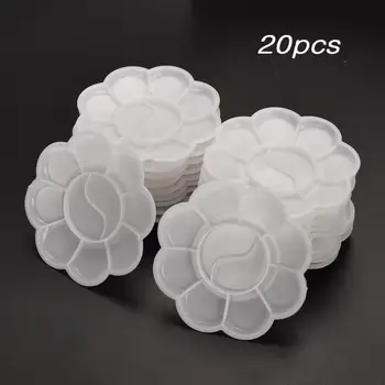 

20pcs Round Nail Polish Gel Palette Eyebrow Lip Tattoo Color Pigment Tray Microblading Painting Tool