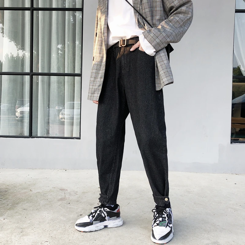 Осень и Новинка зимы Фонд человек, подходит ко всему, гавани ветер личность нижней части брюк пряжки ремня Для мужчин джинсы уличной M-2XL