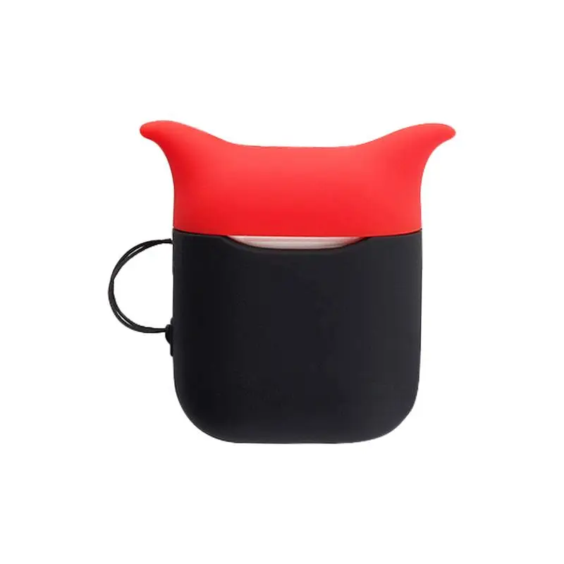 

Storage Bag For AirPods Wireless Bluetooth Headset Leather Small Devil Shaped Silicone Headset Protective Cover Case