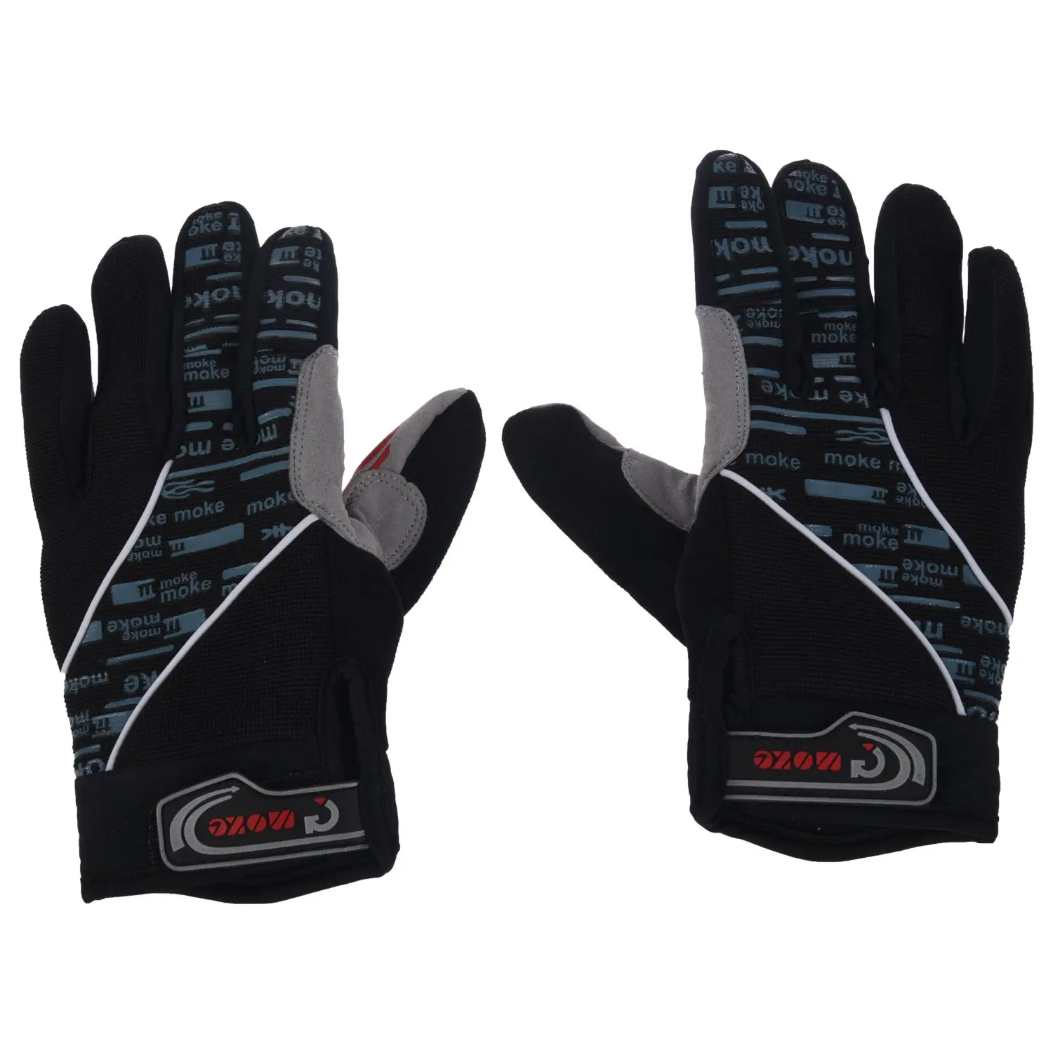 

MOKE 1 pair Gloves Bicycle Full Finger Gloves Motorcycle Cycling Sport Winter Bike MTB Gel, Black M