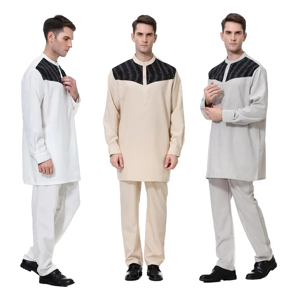 Комплект из 2 предметов мусульманское мужское платье костюмы рубашки Jubba thube Arab