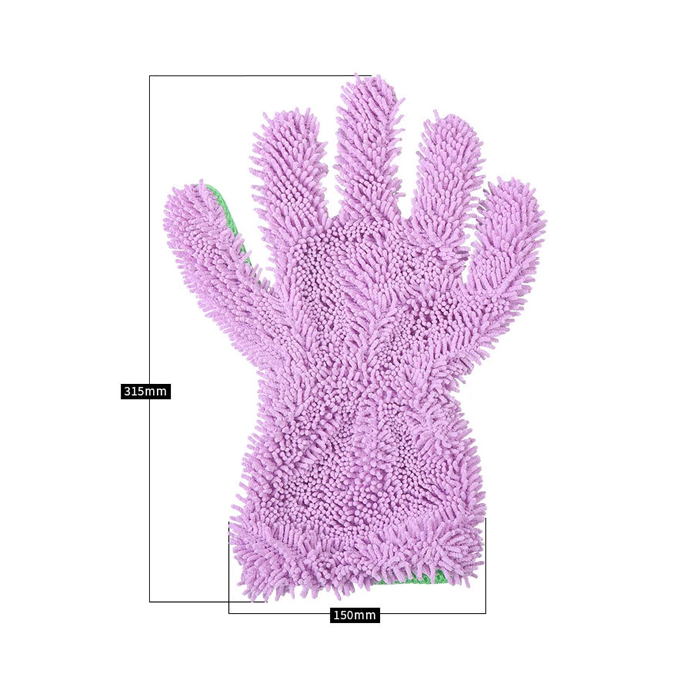 1 шт. двухсторонние перчатки для чистки автомобилей Коралловая плюшевая перчатка для мытья машины многофункциональная Очищающая салфетка перчатка для пыли стирка односторонняя Автоматическая поставка