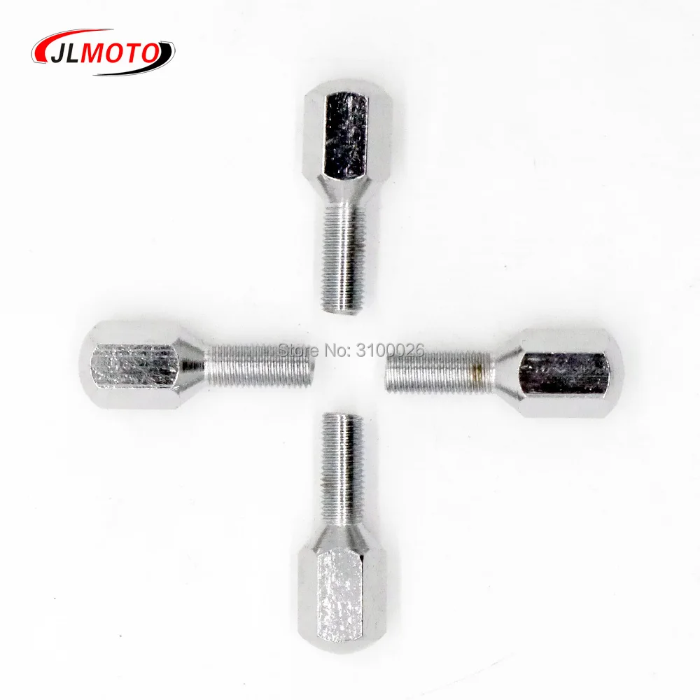 

4pcs M10X50 Chrome Wheel Hub Bolt Fit For Jinling Alloy Aluminum Rim Wheel ATV Buggy UTV Quad Bike Go Kart Vehicle Moto Parts