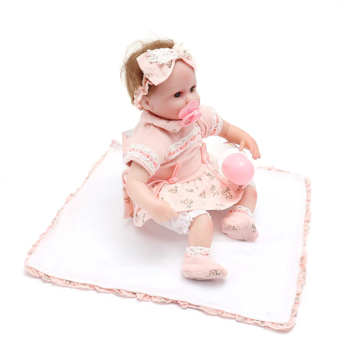 

18 Inch Baby Doll Toy Silicone Vinyl Reborn Dolls Lifelike Baby Girl Newborn Doll Figurines for Girl Kids Bithday Christmas Gift