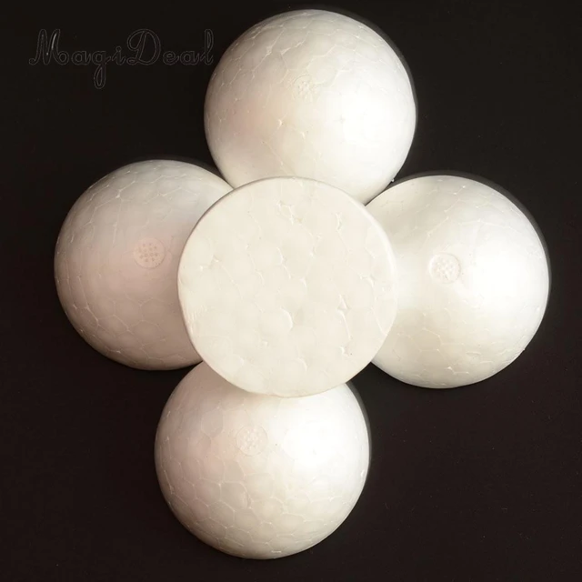 Bola de poliestireno para decoración de fiestas, Bola de espuma de  poliestireno para modelar, artesanía, 9cm, 10 piezas - AliExpress