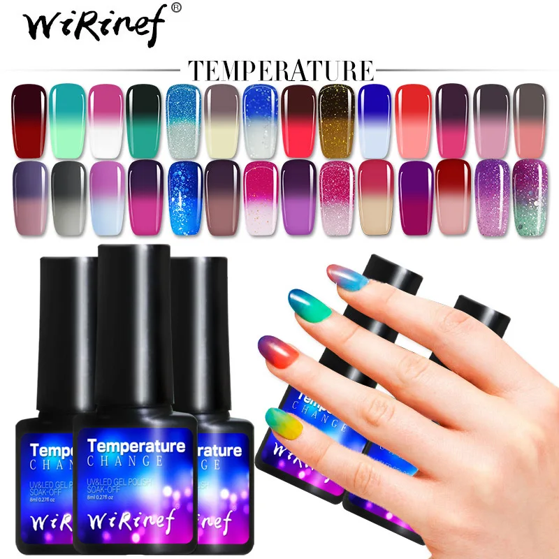 

WiRinef 8ml Temperature Change Nail Gel Varnish Chameleon Gel Polish Nail Gel Varnish Soak Off Gel Nail Polish Nail Lacquer