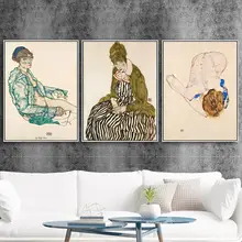 Украшение дома печать холст стены искусства картины плакаты, постеры маслом без рамы рисунки австрийский Egon Schiele женщина