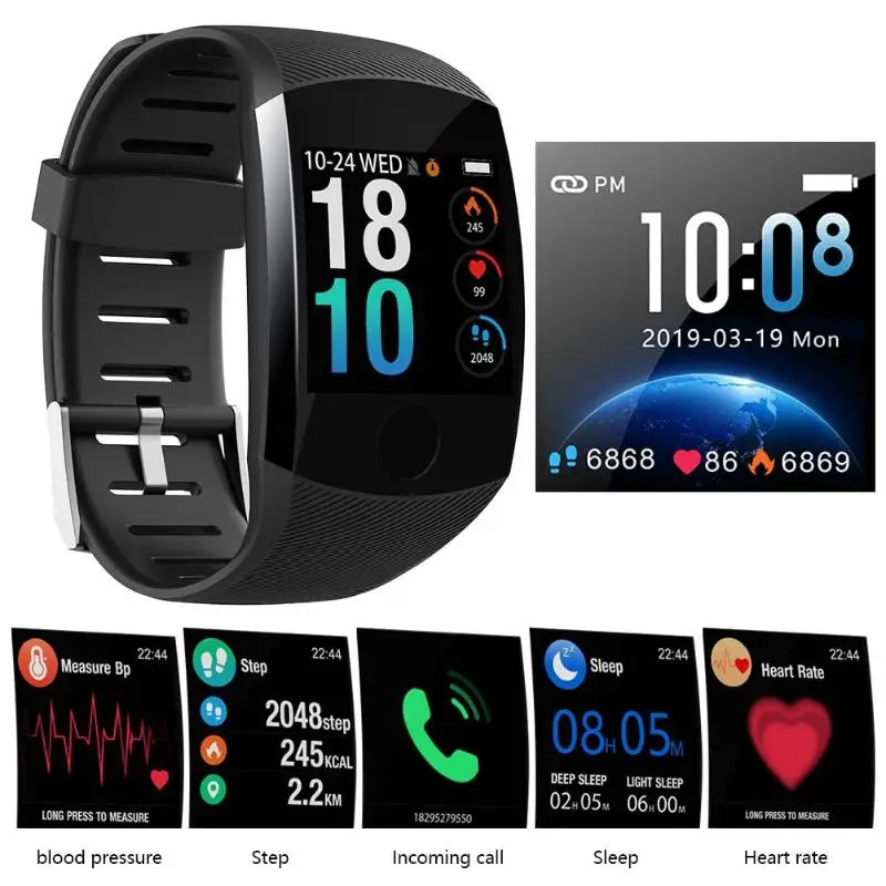 

1.3 inch Touch IP67 Heart Rate Bracelet Fitness Smart Watch for iOS Android support Sleep/Heart Rate Detection Call Reminder