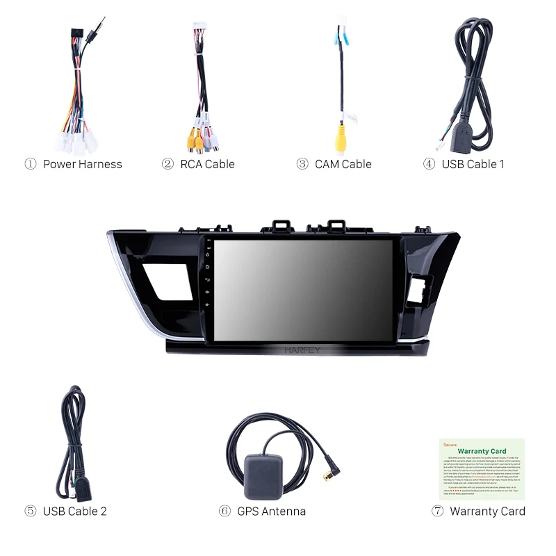 Best Harfey Android 8.1/9.0 10.1" Radio GPS Navi For 2014 Toyota Corolla RHD Bluetooth Support SWC Touch Screen 3G WiFi Carplay 3
