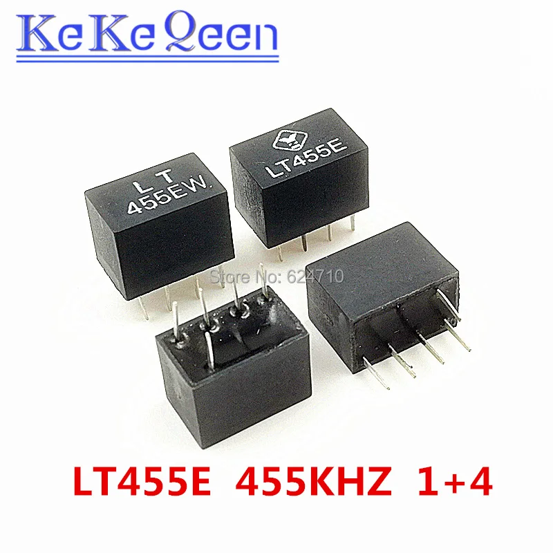 10Pcs LT455EW LT455E CF455E CF455EW 455E 1+4 5Pin DIP-5 455KHz ceramic filter For communication Signal relays