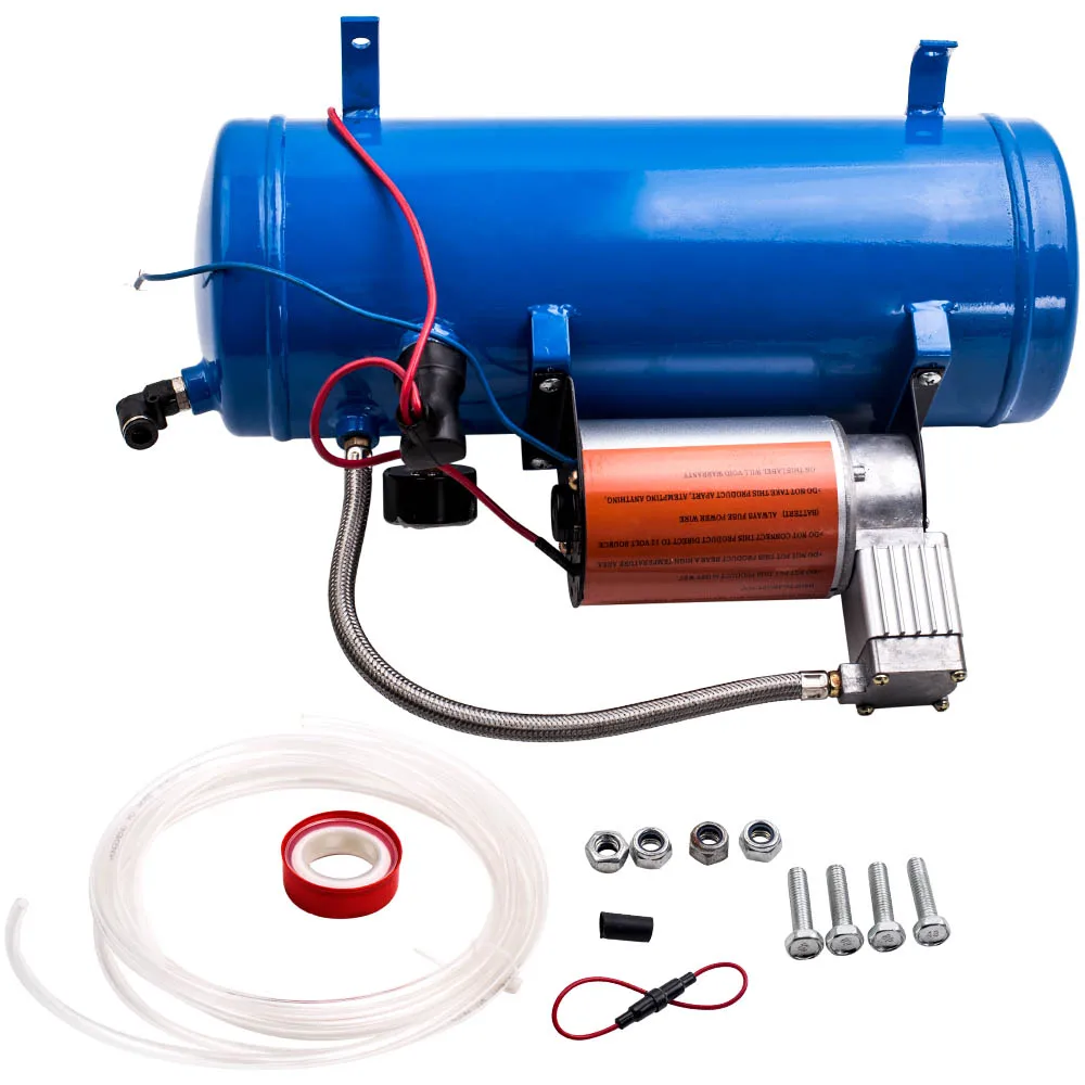 

150PSI 12V Air Compressor 1.6 Gallon Tank 6L For Air Horn Bag System Train Truck
