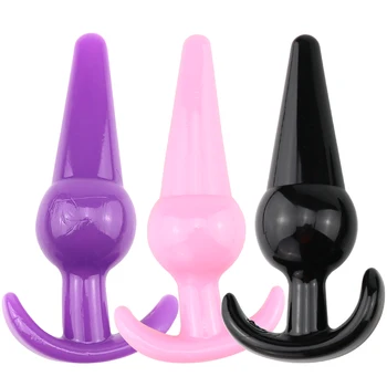100% Silicone Anal Plug Bead Jelly Skin Feeling Dildo Sex Toy for Women Butt Plug Adult Product for Men Gay Erotic Accessories 3