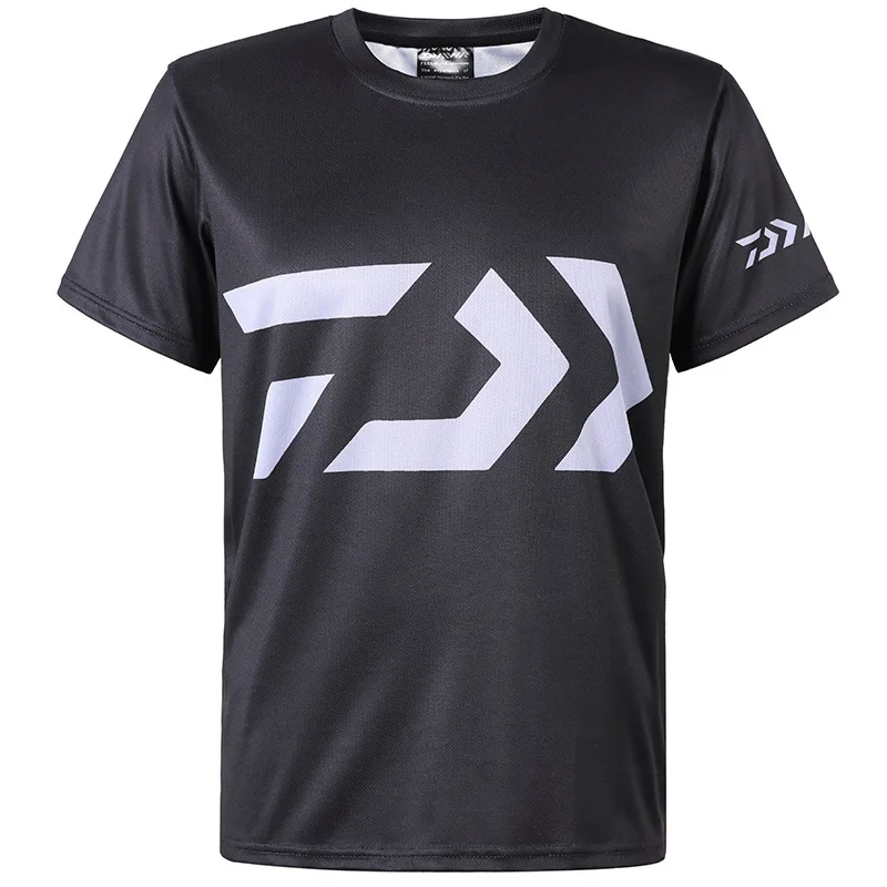 

1PC DAIWA 2019 Black Fishing T-shirt O-Neck Fishing Clothes Outdoor Simple Breathable Quick-drying Men Hiking Fishing Shirt