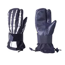 Мужские и женские лыжные перчатки с черепом, с двумя пальцами, с сочетанием трех пальцев, ветрозащитные, для зимних видов спорта