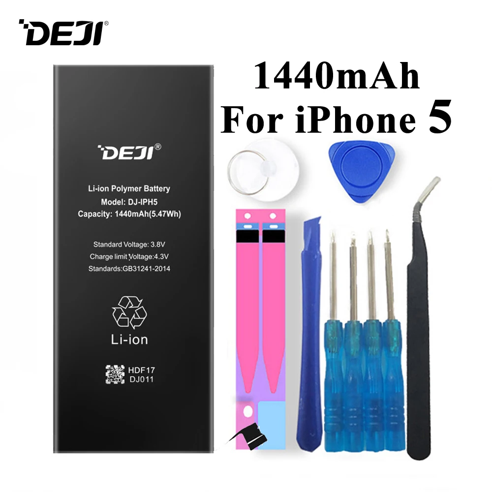 Deji аккумулятор для iPhone 5 5S SE iPhone5s 5G 1440-1800mAh Сменные литий-полимерные аккумуляторы+ инструменты для Apple iPhone SE 5S 5 батарея