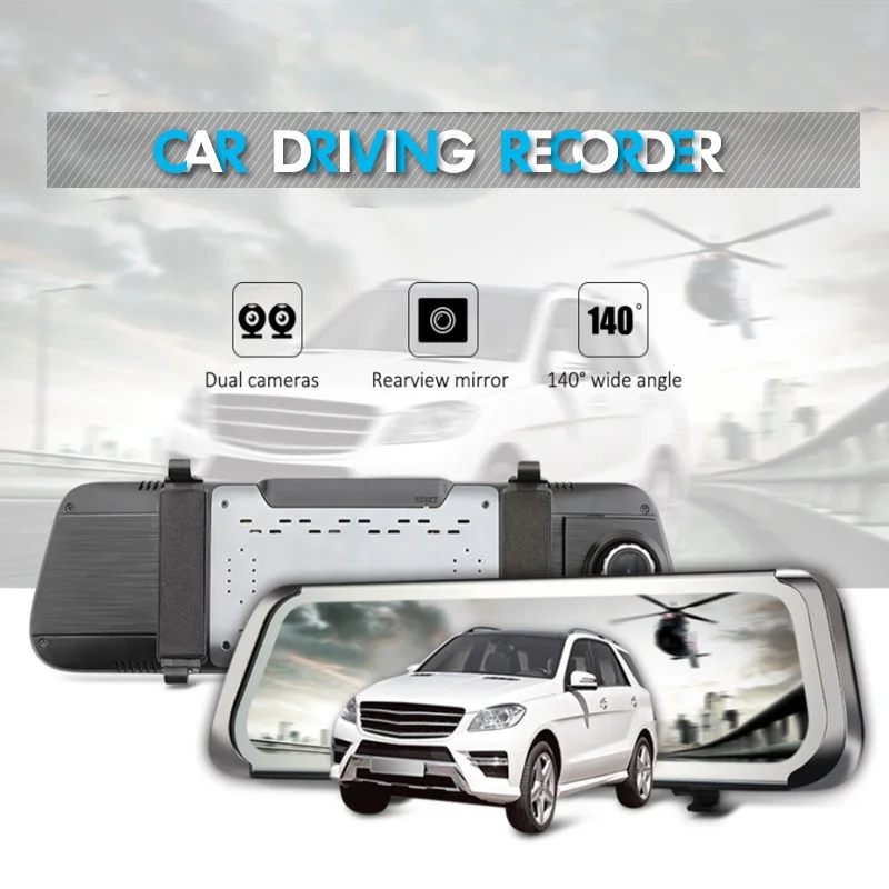 

9.35 inch Car Rearview Mirror Car DVR 1080P Dual Camera Driving Recorder 140 Degree G-sensor Loop-cycle Recording Auto Dash Cam