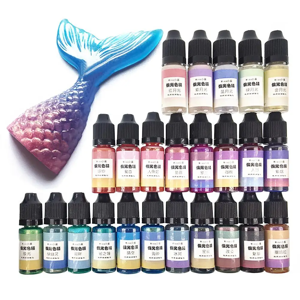 

Alibaba Express 10g 24 Colors Mermaid UV Resin Dye Pigment Quick Dry Resin Glue for DIY Jewelry Making Crafts Accessories