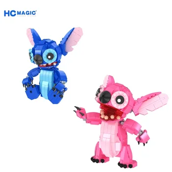 

HC LEGED blocks Cartoon Building Bricks Stitch Auction Figures Model Educational Toys Anime Juguetes Girls Gifts for Kids