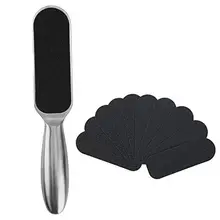 1 шт. нержавеющая сталь двухсторонняя ножная пилка 10 шт. сухие шлифовальные бумаги твердая мертвая кожа для удаления Педикюр, уход за ногами инструмент