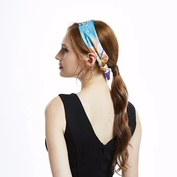 

[XiuKe]scarves 12m/m Silk Satin Square Scarf Neckerchief,100% Silk Luxury Brand scarves women, Elegant Headscarf handkerc
