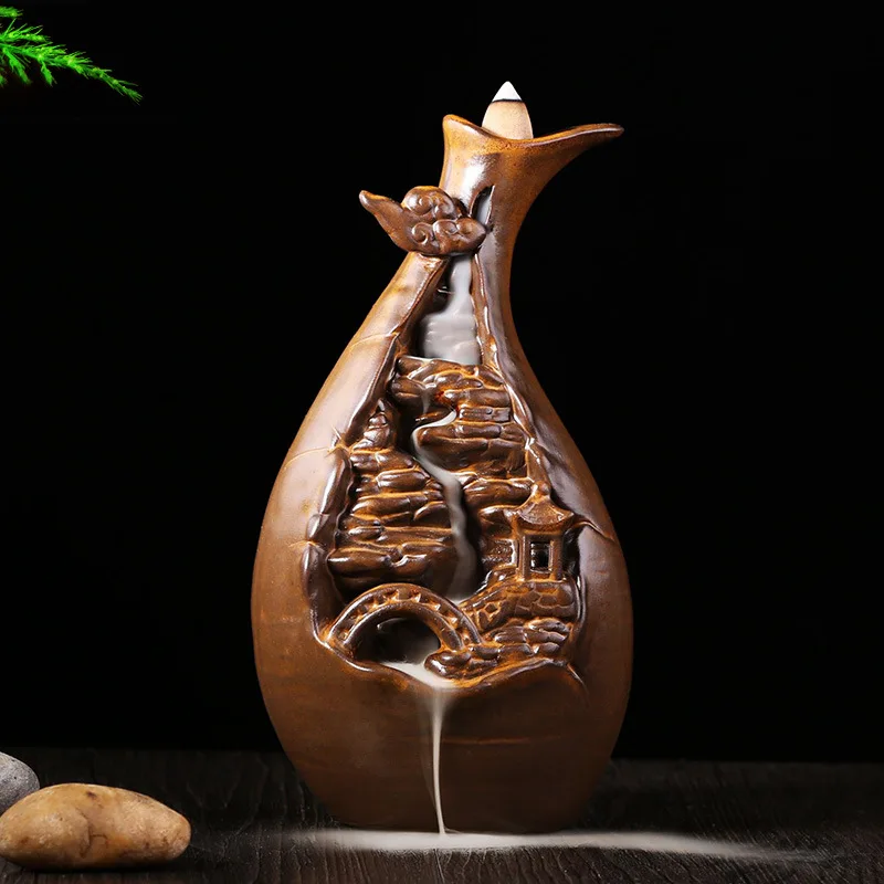 

Landscape Backflow Incense Holder Cone Burner Waterfall Smoke Incense Burner