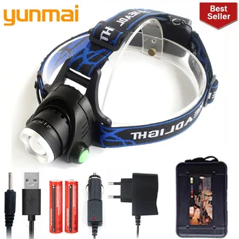 

Rechargeable Headlamp 10000lum T6/L2 Zoom Headlight Waterproof Head Lamp Torch Flashlight Head lamp use 2*18650 battery