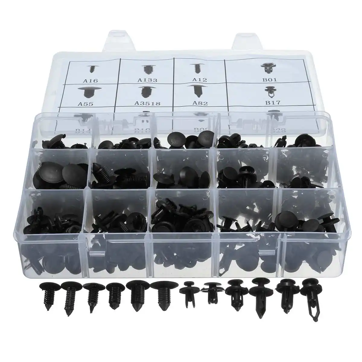 

240x Plastic Rivets Fastener for Fender Bumper Push Screw Pin Clips Kit Set For Honda/Chevrolet/Acura/GOLF/Ford/Toyota