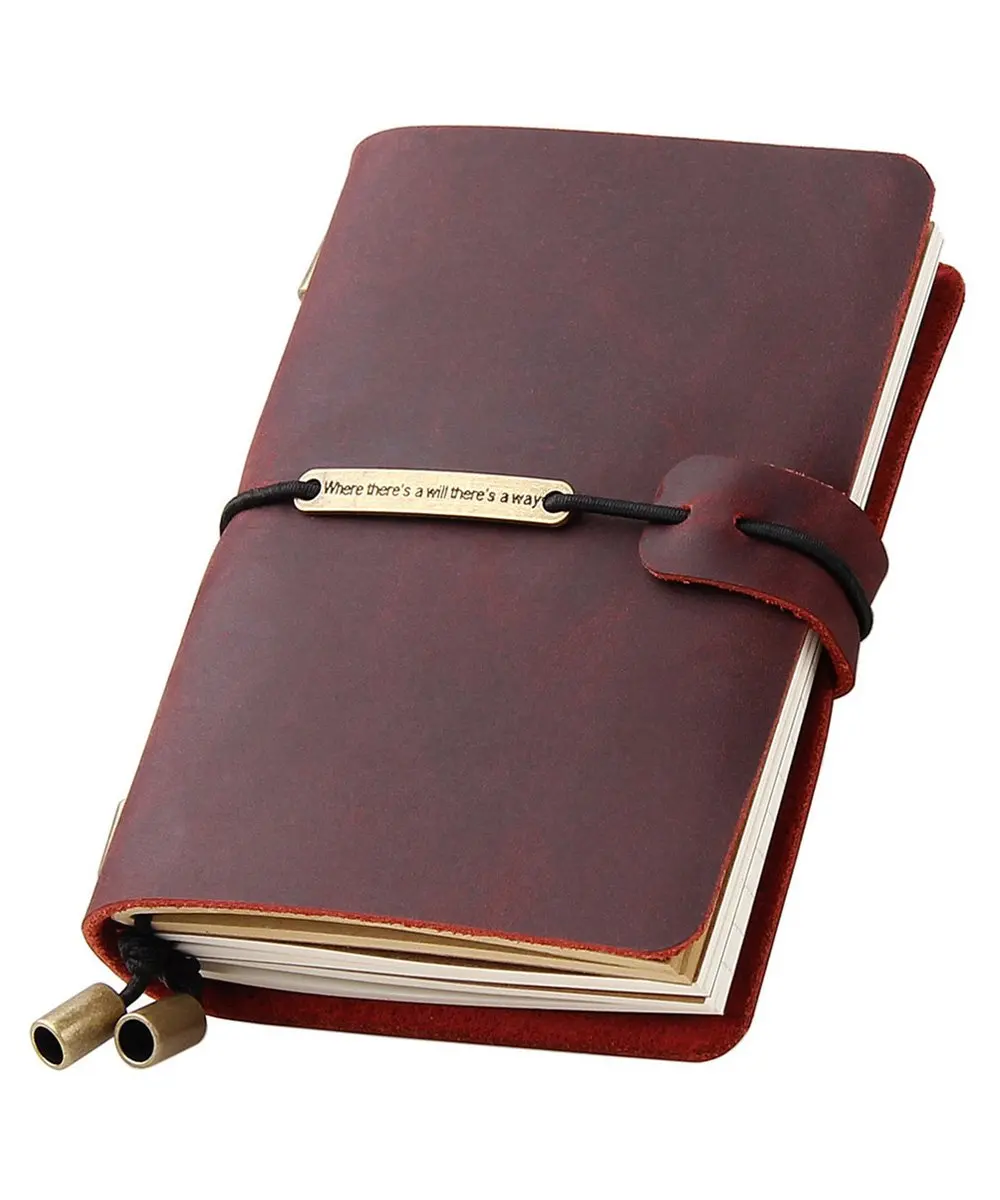 Винтажный подарок из воловьей кожи Handmad Notebook натуральной с ремонтом резины для