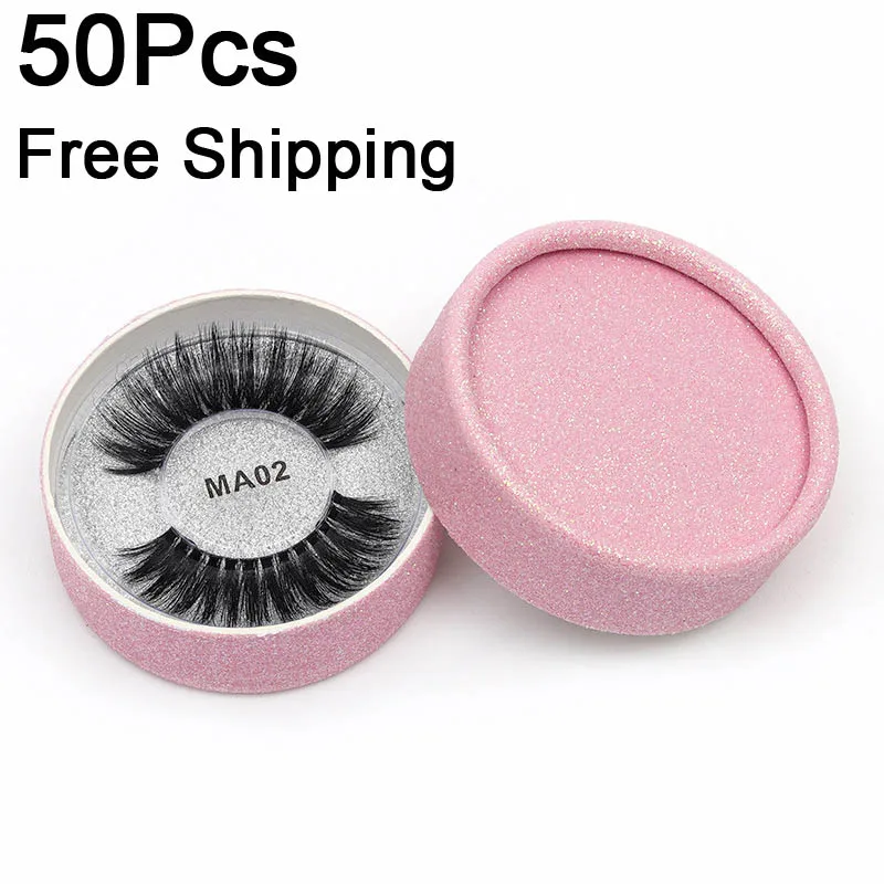 

50pcs Silk Protein False Eyelashes Natural Long 3D Eyelashes Hand Made Fake Lashes Thick Full Strip Lashes Eyelash Extension