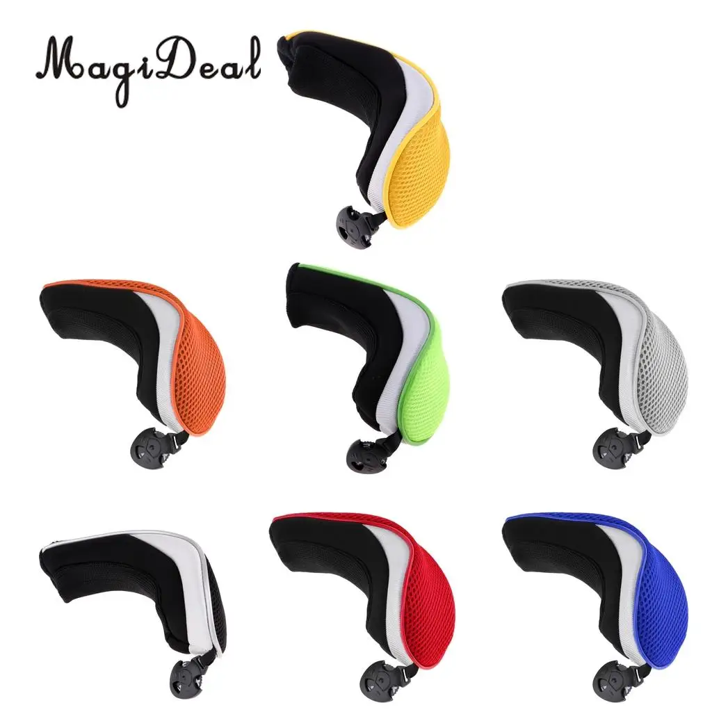 

MagiDeal Mesh Golf Club Head Cover Hybrid Utility Headcover Protector Case with Interchangeable Number Tag