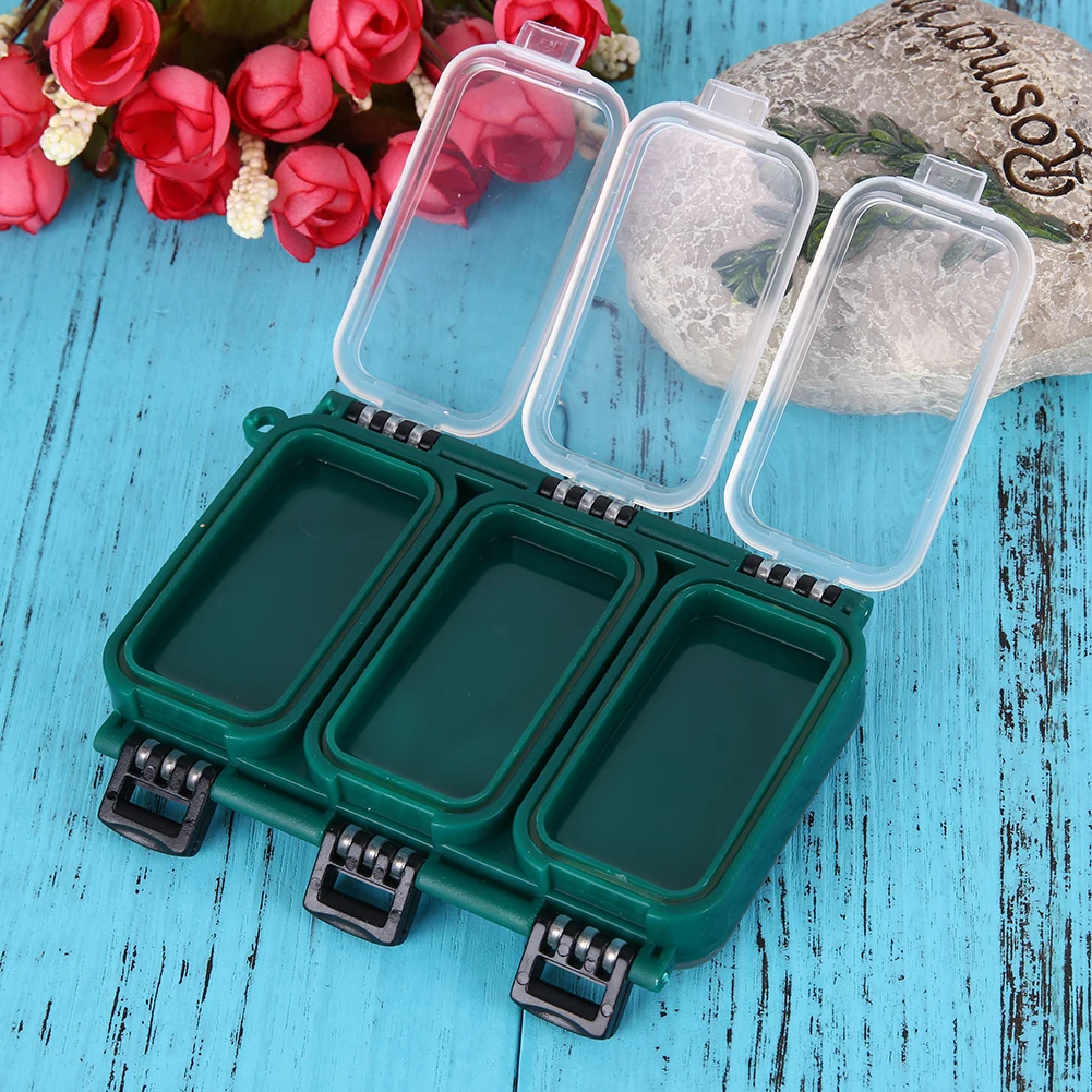 

Sikiwind Plastic Fly Fishing Hooks Storage Box Double Side 6 Compartments Waterproof Plastic Fishing Tackle Box Lure Bait Box